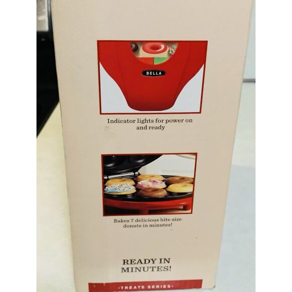 Bella Treats Series Mini Donut Maker Makes 7 Bite Size Donuts Non Stick NIB - Picture 5 of 5